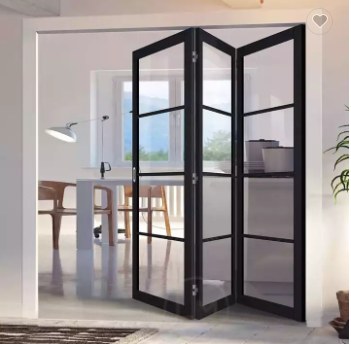 Three-panel bifold door in a bright interior