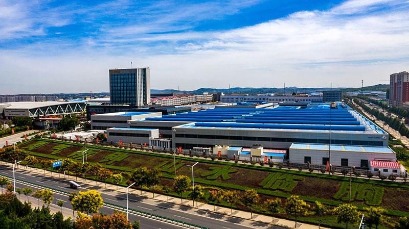 Factory campus aerial view