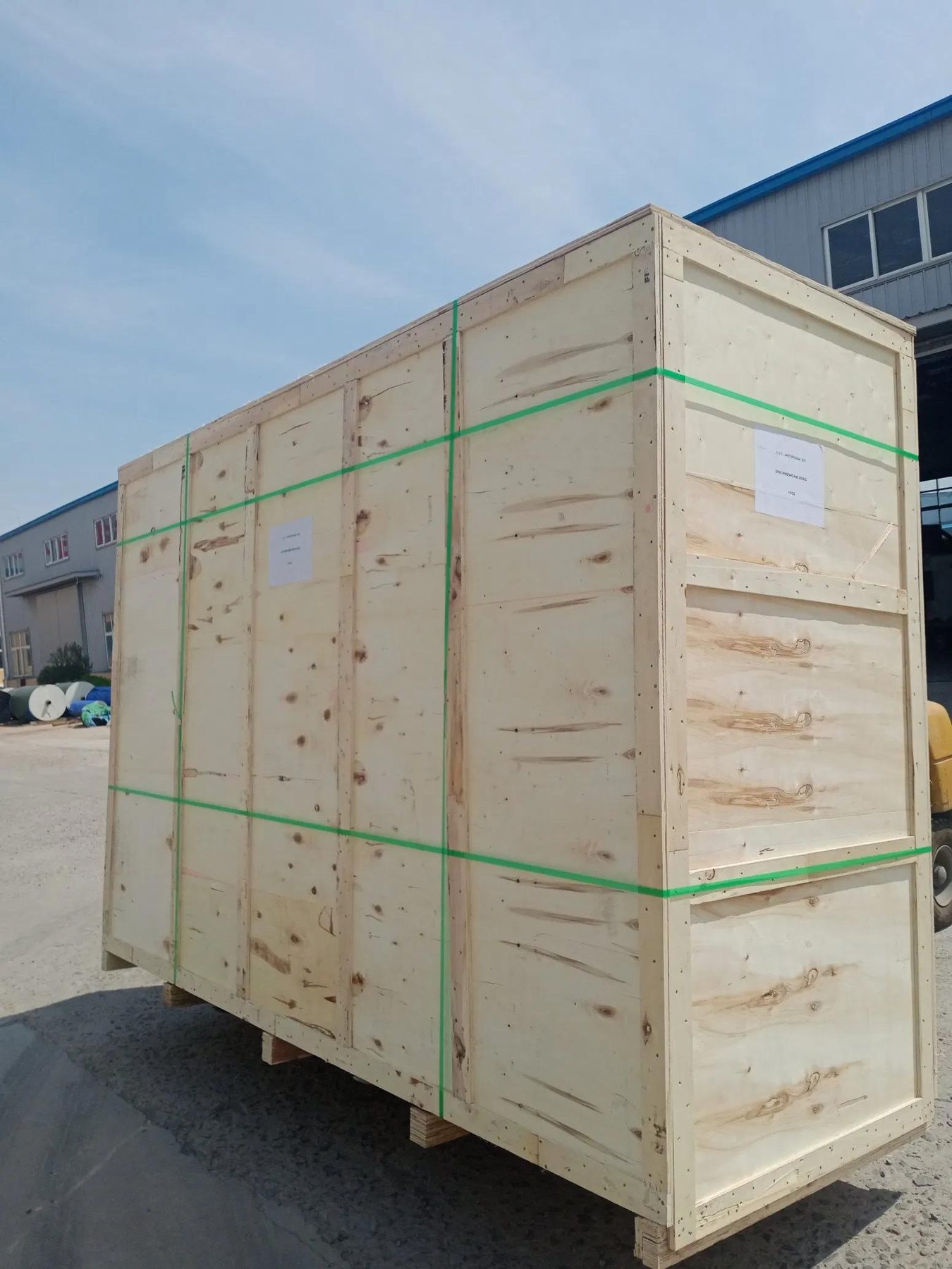 Large wooden crate for export shipment